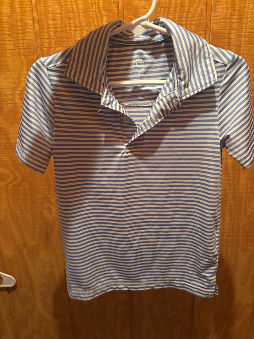Class Club Blue and White Striped Polo